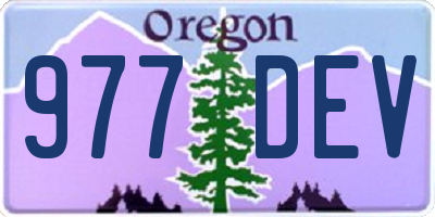 OR license plate 977DEV