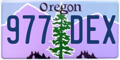 OR license plate 977DEX