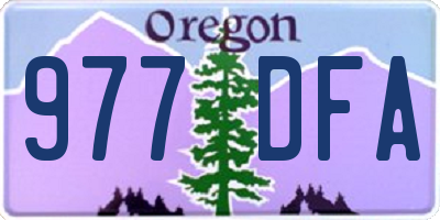 OR license plate 977DFA