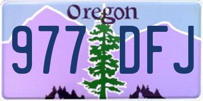 OR license plate 977DFJ