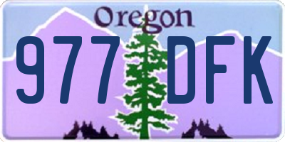 OR license plate 977DFK
