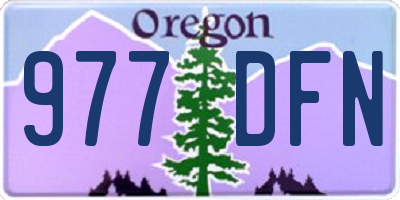 OR license plate 977DFN