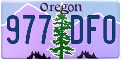 OR license plate 977DFO