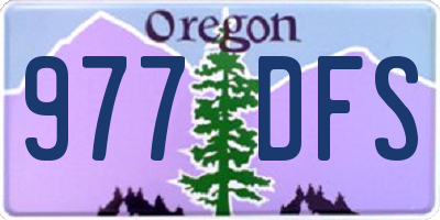 OR license plate 977DFS