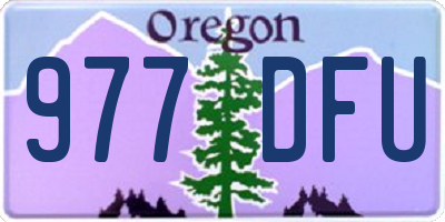 OR license plate 977DFU