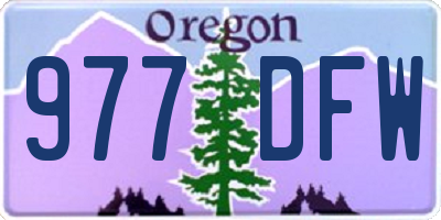 OR license plate 977DFW