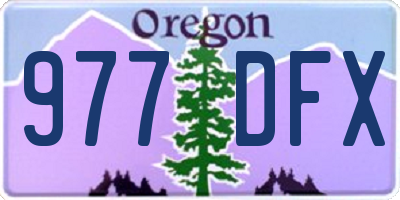 OR license plate 977DFX