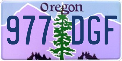 OR license plate 977DGF