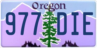 OR license plate 977DIE