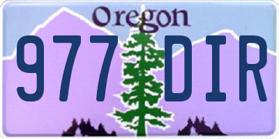 OR license plate 977DIR