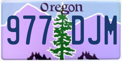 OR license plate 977DJM