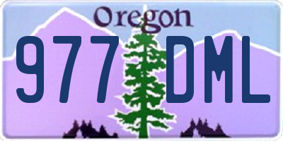 OR license plate 977DML