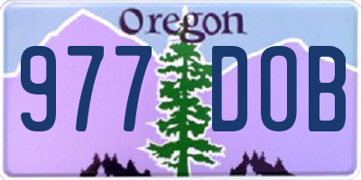 OR license plate 977DOB