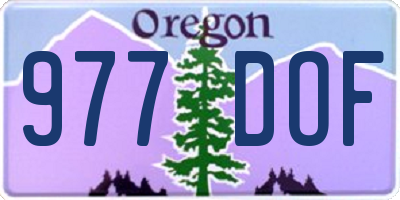 OR license plate 977DOF