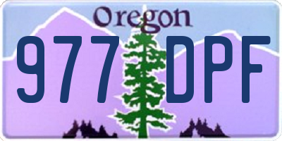 OR license plate 977DPF