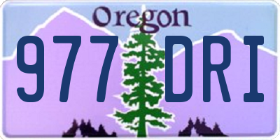 OR license plate 977DRI