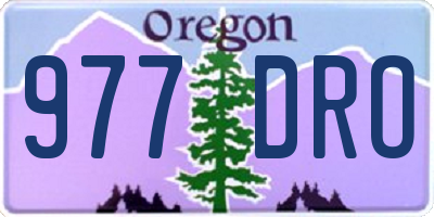 OR license plate 977DRO
