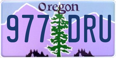 OR license plate 977DRU
