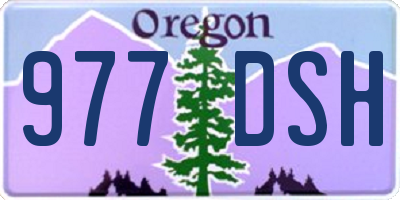 OR license plate 977DSH