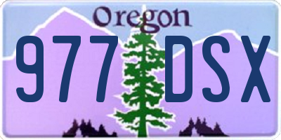 OR license plate 977DSX