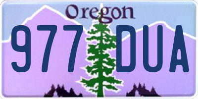 OR license plate 977DUA