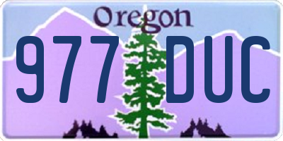 OR license plate 977DUC