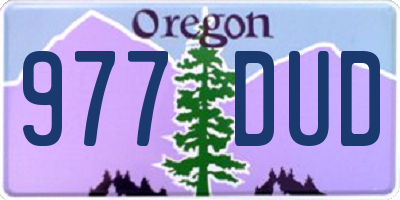 OR license plate 977DUD