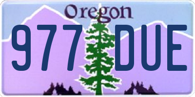 OR license plate 977DUE