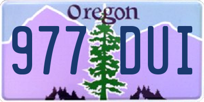 OR license plate 977DUI