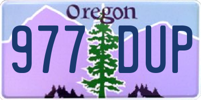 OR license plate 977DUP