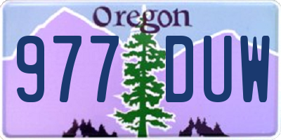 OR license plate 977DUW