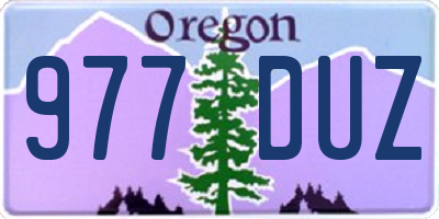 OR license plate 977DUZ