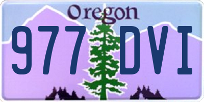 OR license plate 977DVI