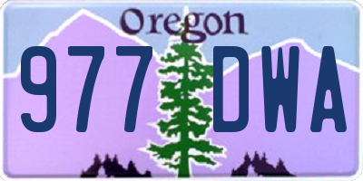 OR license plate 977DWA