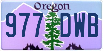 OR license plate 977DWB