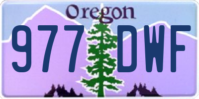 OR license plate 977DWF