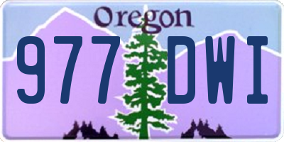 OR license plate 977DWI
