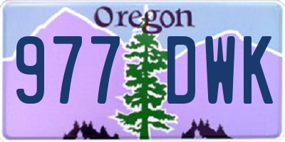 OR license plate 977DWK