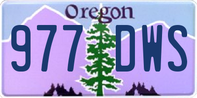 OR license plate 977DWS