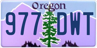 OR license plate 977DWT