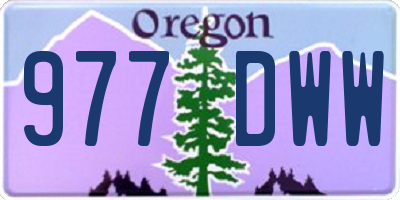 OR license plate 977DWW