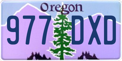 OR license plate 977DXD