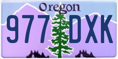 OR license plate 977DXK