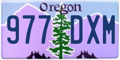 OR license plate 977DXM