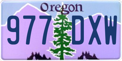 OR license plate 977DXW