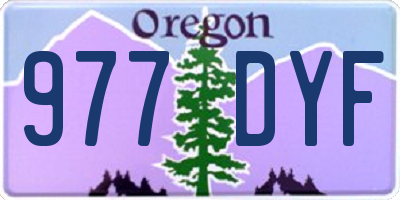 OR license plate 977DYF