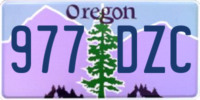 OR license plate 977DZC