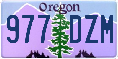 OR license plate 977DZM