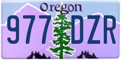 OR license plate 977DZR