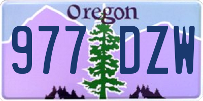 OR license plate 977DZW